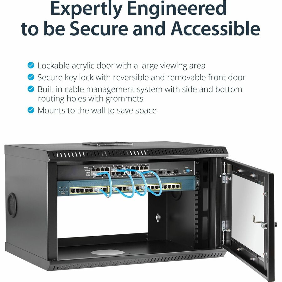 StarTech.com 6U 19" Wall Mount Server Rack Cabinet Acrylic Door