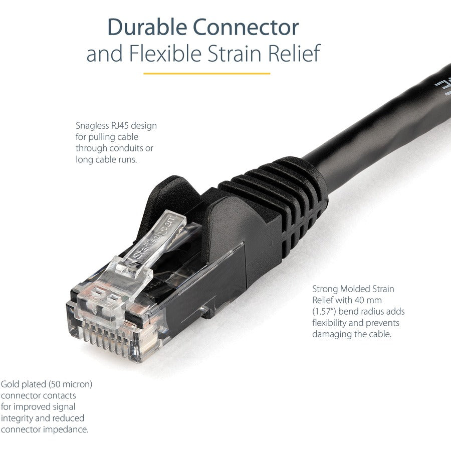 StarTech.com 75 ft Black Snagless Cat6 UTP Patch Cable75 ft. Cat6 Patch Cable - Black