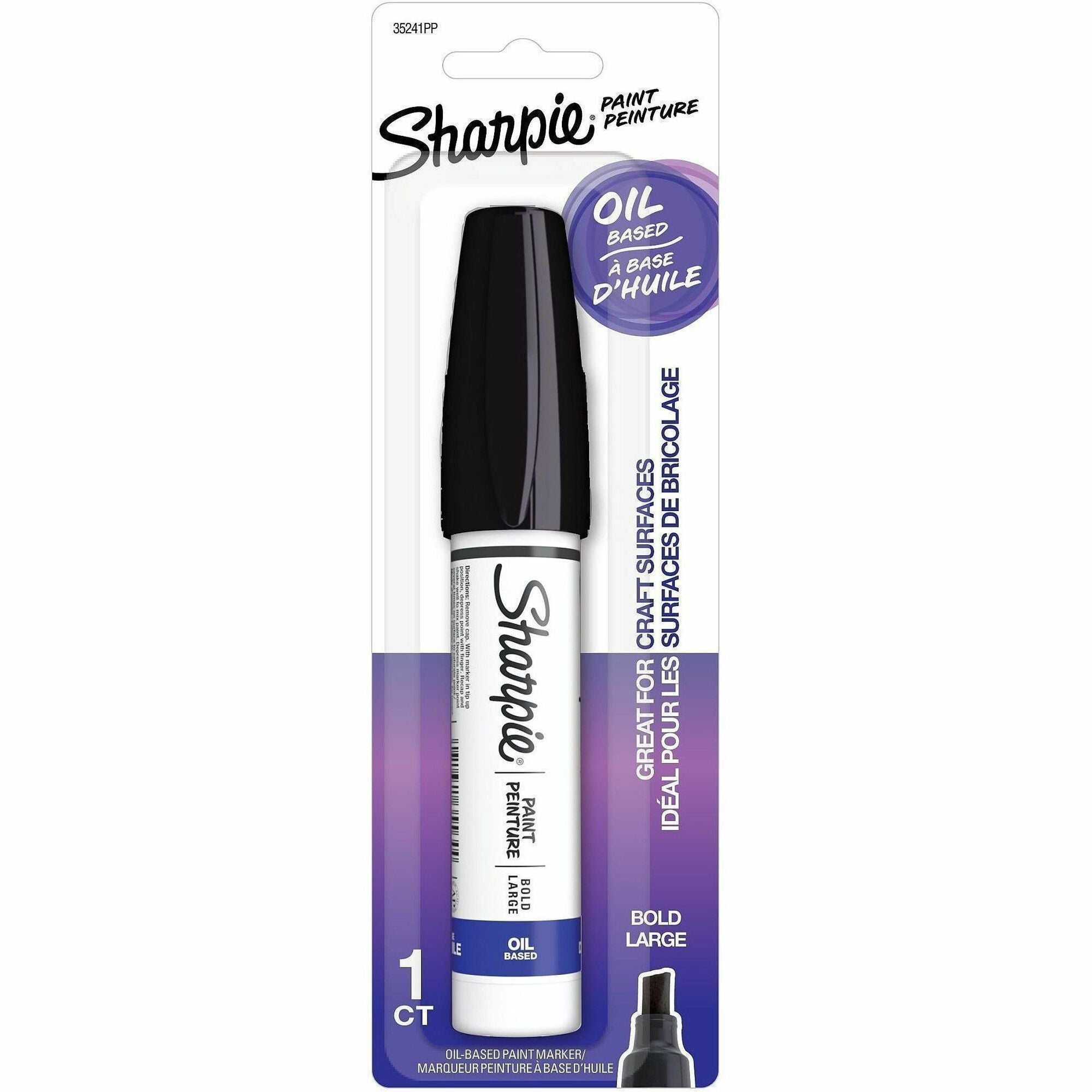 Sharpie Oil-Based Paint Marker - Bold Point - Black Ink - Oil Based - 1 Pack