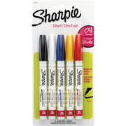 Sharpie Oil-Based Paint Marker - Fine Point - Fine Marker Point - Assorted Ink - Oil Based - 5 / Pack