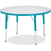 Berries® Round Activity Table - 36" Diameter, E-height - Freckled Gray/Teal/Gray
