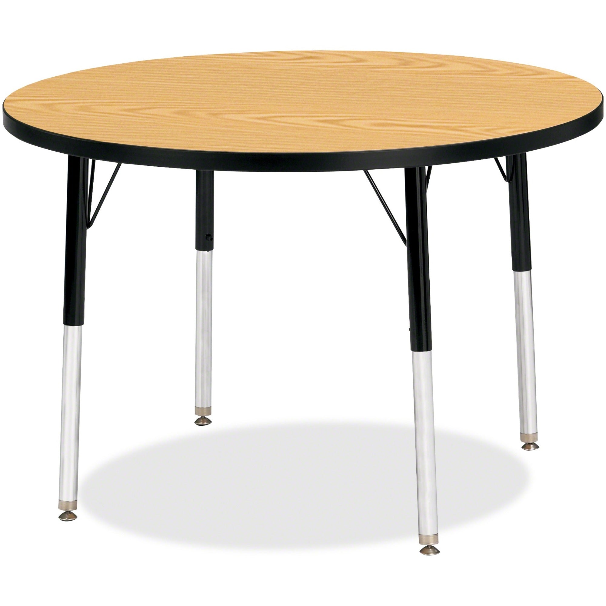Berries® Round Activity Table - 36" Diameter, A-height - Oak/Black/Black