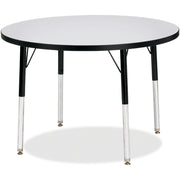 Berries® Round Activity Table - 36" Diameter, A-height - Freckled Gray/Black/Black