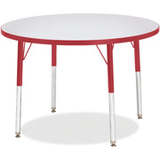 Berries® Round Activity Table - 36" Diameter, A-height - Freckled Gray/Red/Gray