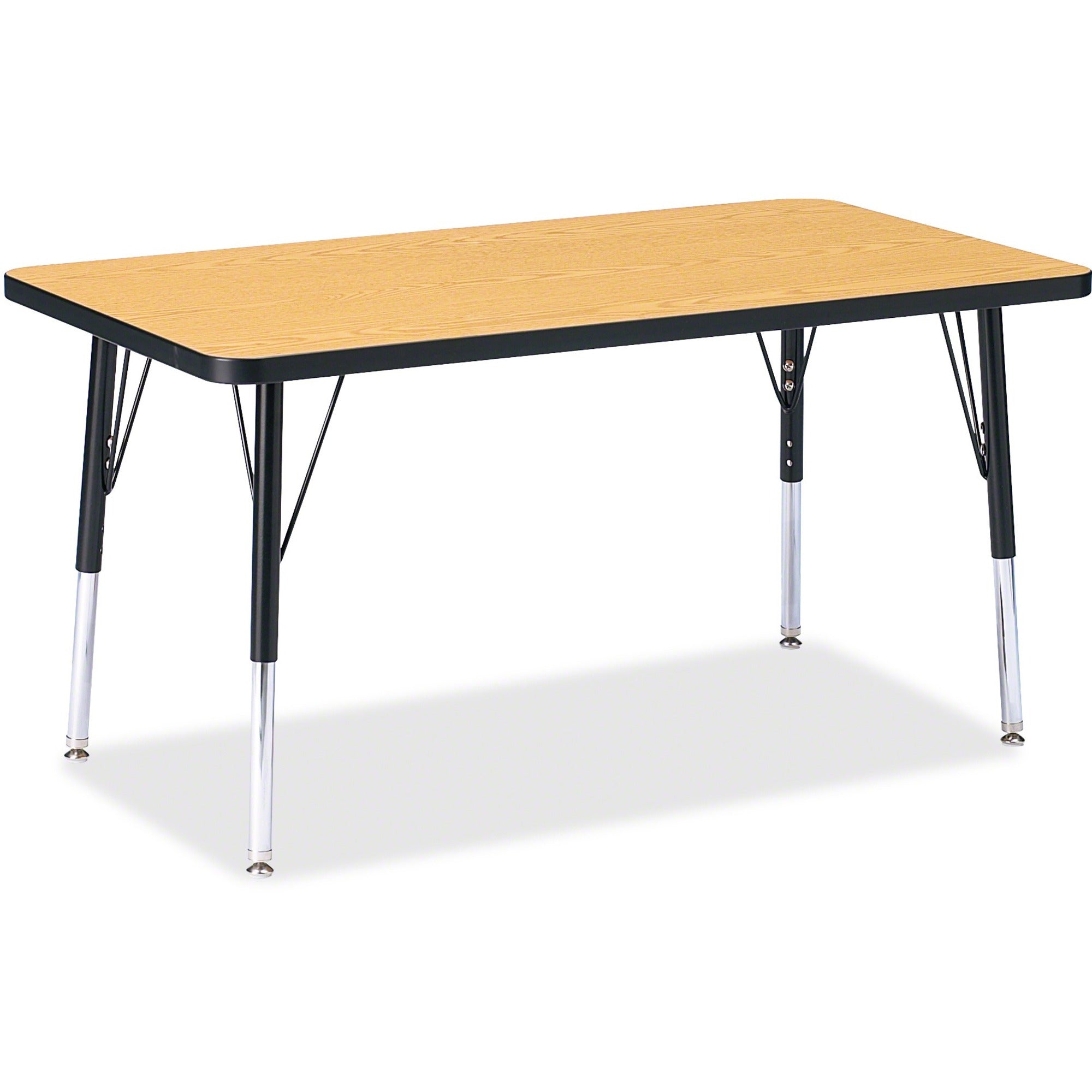 Berries® Rectangle Activity Table - 24" X 36", E-height - Oak/Black/Black
