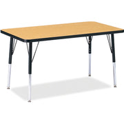 Berries® Rectangle Activity Table - 24" X 36", A-height - Oak/Black/Black