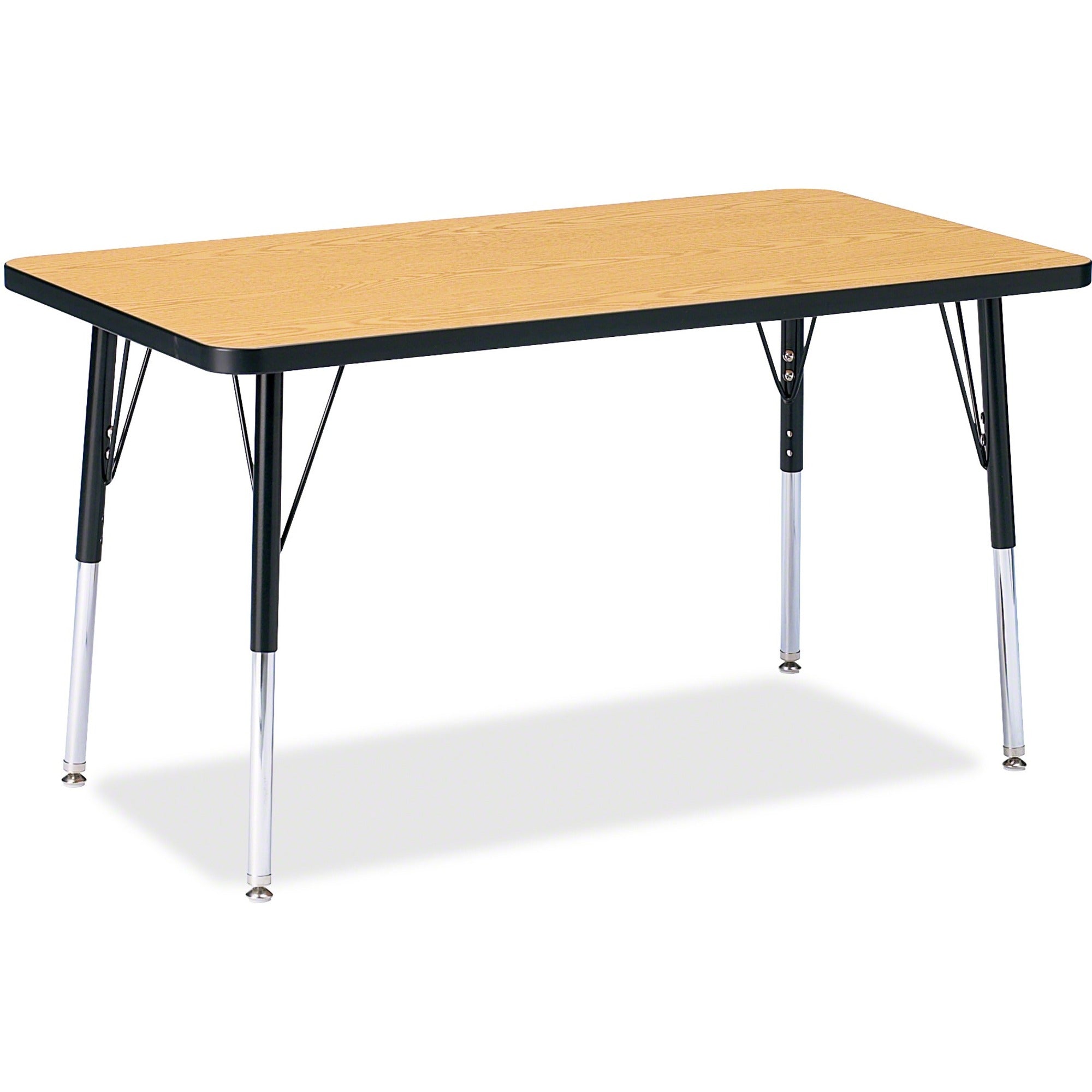 Berries® Rectangle Activity Table - 24" X 36", A-height - Oak/Black/Black
