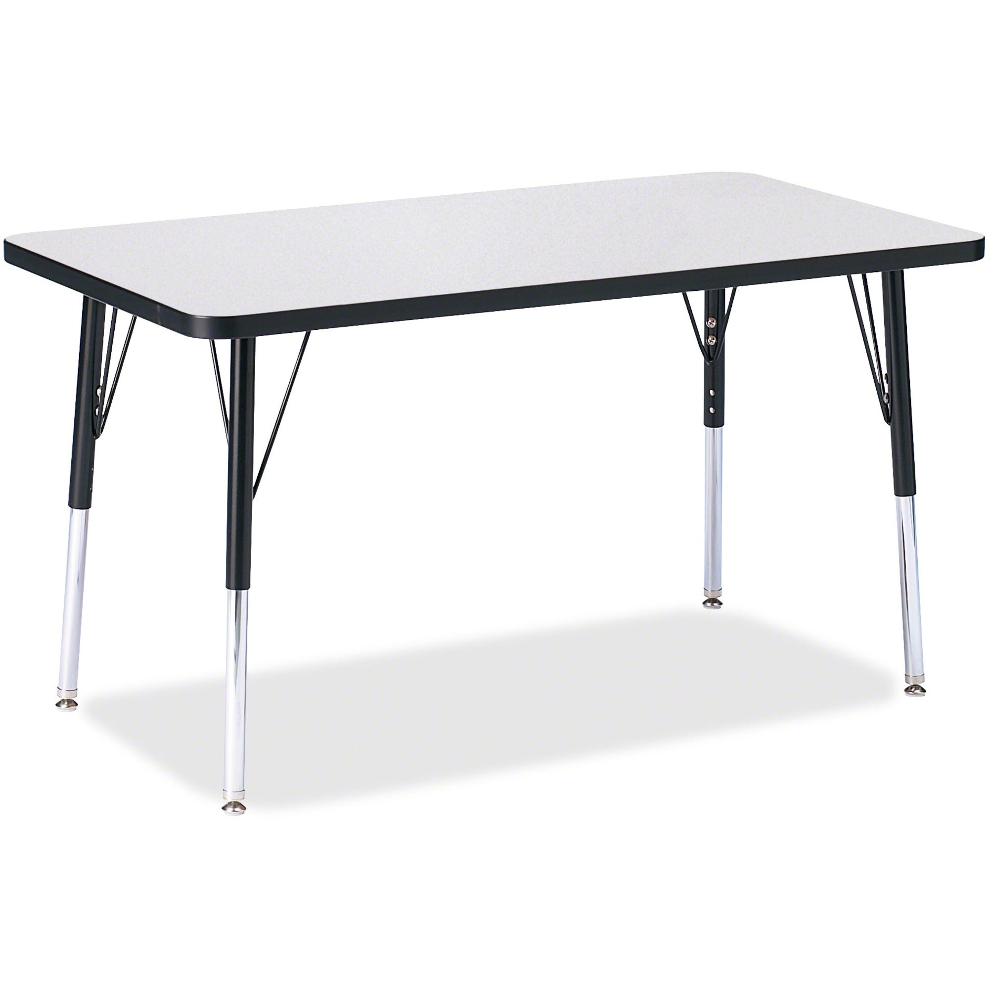 Berries® Rectangle Activity Table - 24" X 36", A-height - Freckled Gray/Black/Black