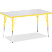 Berries® Rectangle Activity Table - 24" X 36", A-height - Freckled Gray/Yellow/Gray