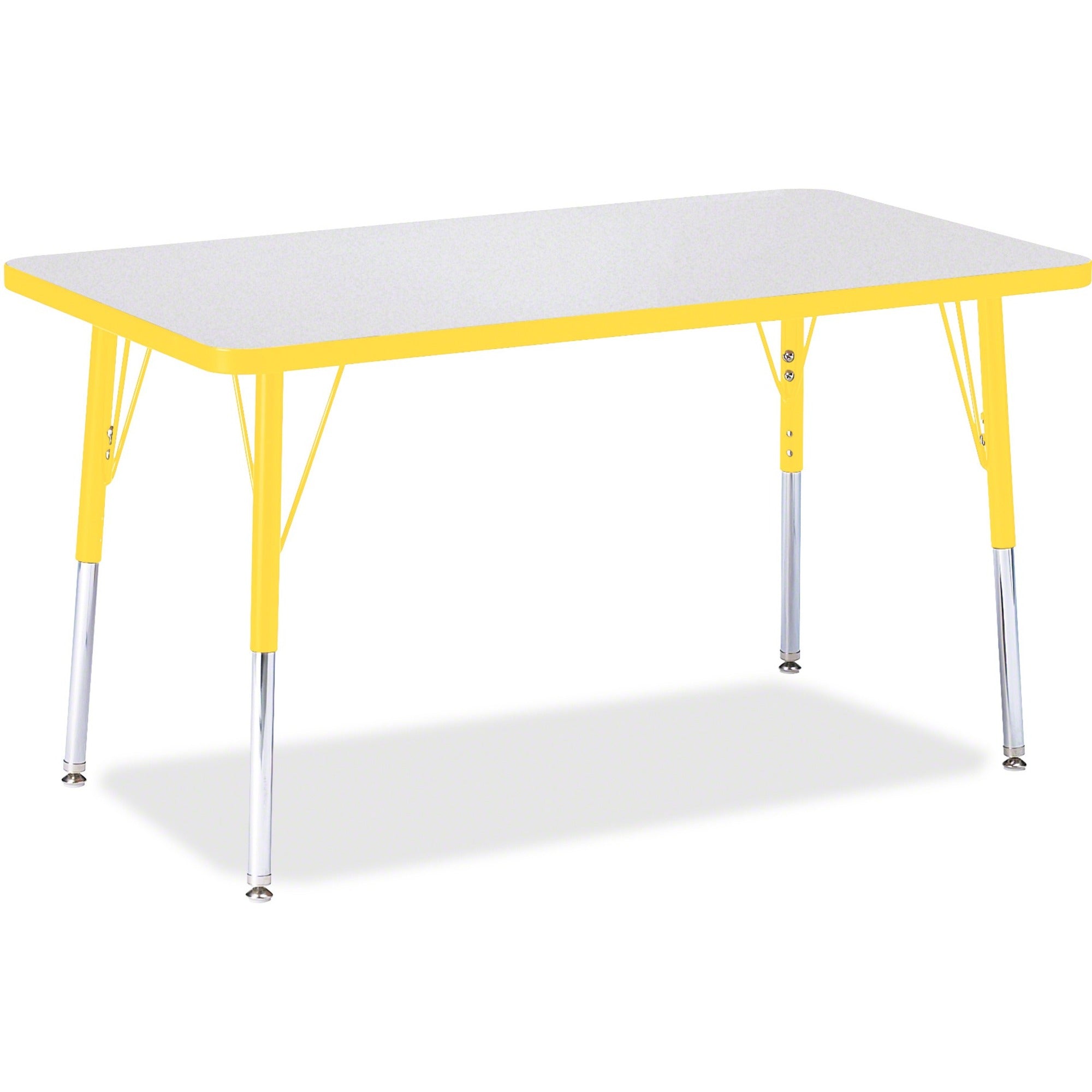 Berries® Rectangle Activity Table - 24" X 36", A-height - Freckled Gray/Yellow/Gray