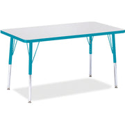 Berries® Rectangle Activity Table - 24" X 36", A-height - Freckled Gray/Teal/Gray