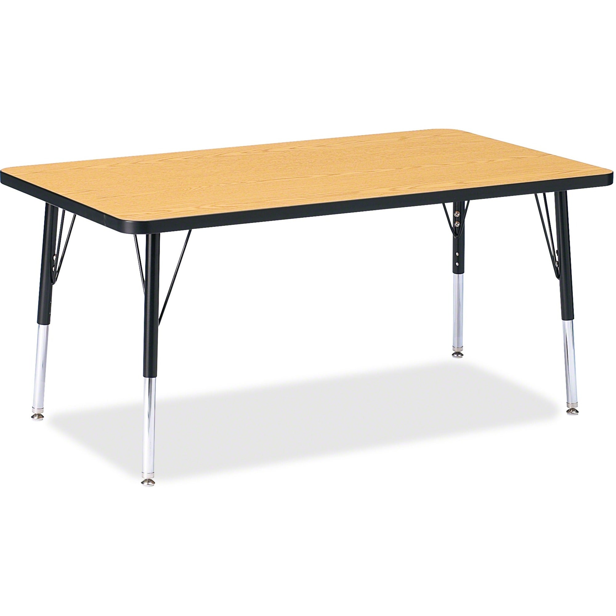 Berries® Rectangle Activity Table - 30" X 48", E-height - Oak/Black/Black