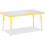 Berries® Rectangle Activity Table - 30" X 48", E-height - Freckled Gray/Yellow/Gray
