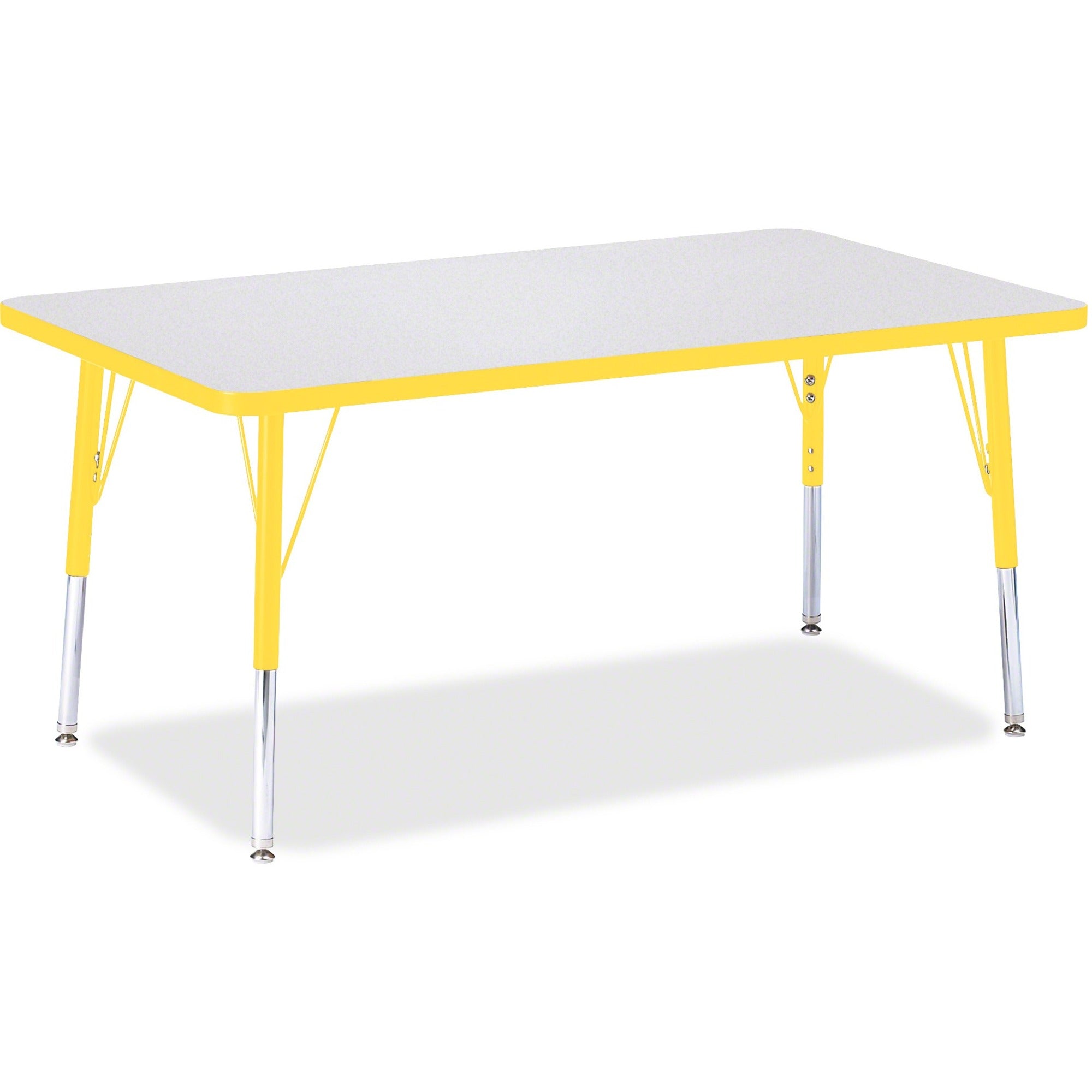 Berries® Rectangle Activity Table - 30" X 48", E-height - Freckled Gray/Yellow/Gray