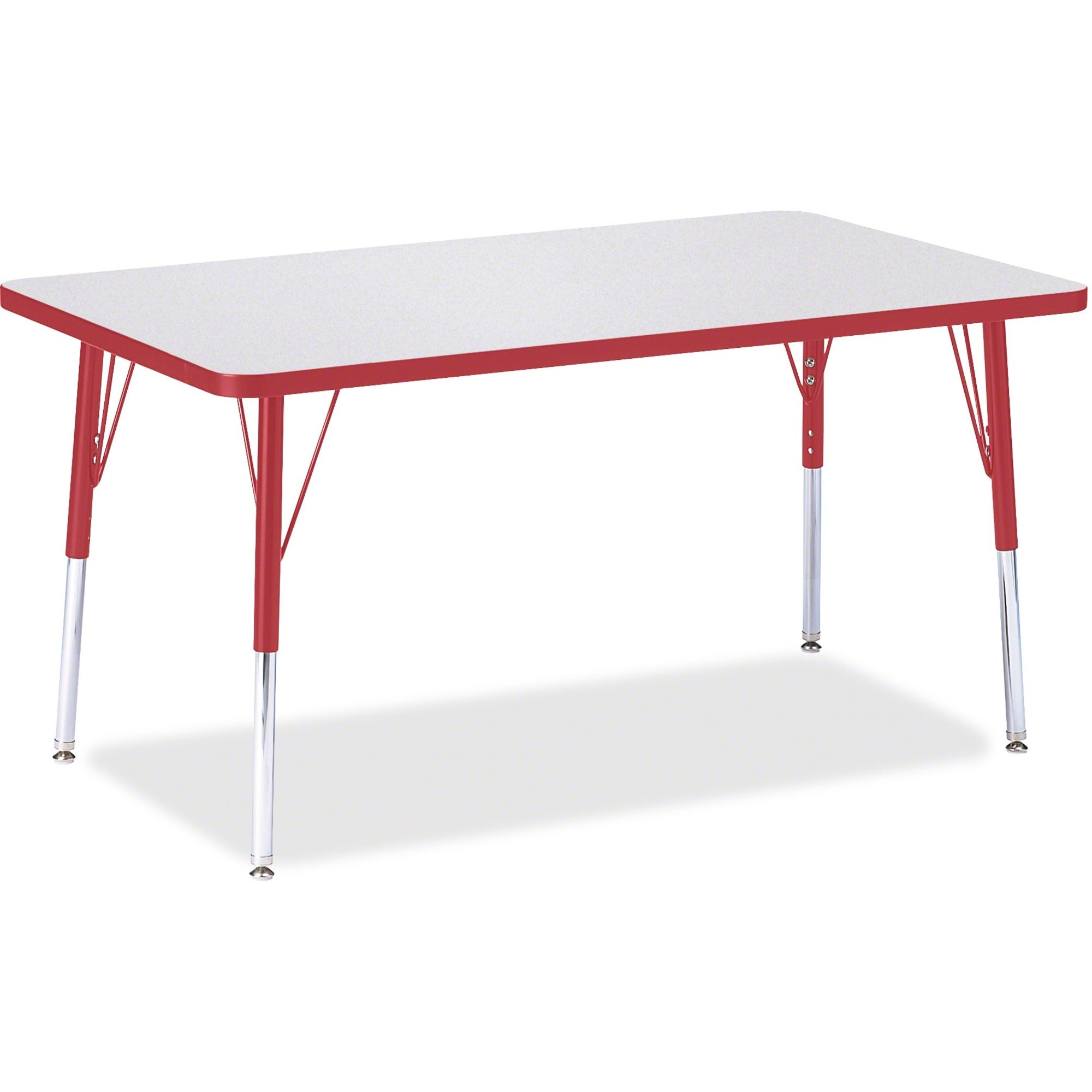 Berries® Rectangle Activity Table - 30" X 48", A-height - Freckled Gray/Red/Gray