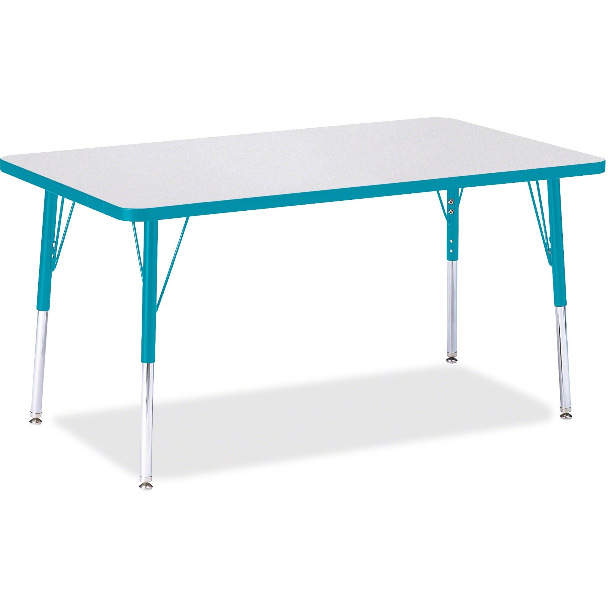 Berries® Rectangle Activity Table - 30" X 48", A-height - Freckled Gray/Teal/Gray
