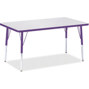 Berries® Rectangle Activity Table - 30" X 48", A-height - Freckled Gray/Purple/Gray
