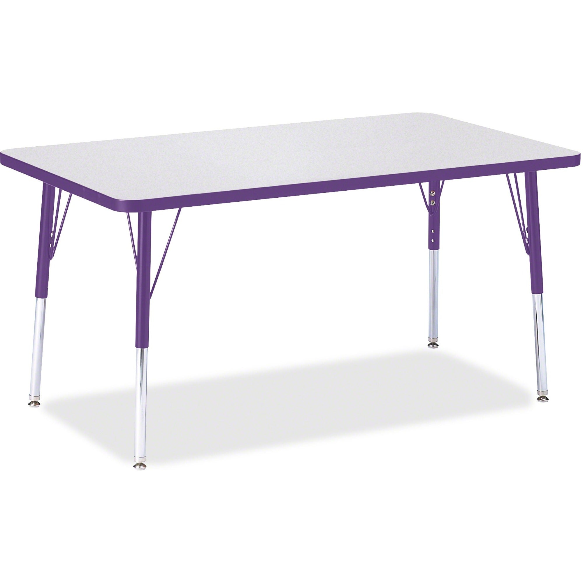 Berries® Rectangle Activity Table - 30" X 48", A-height - Freckled Gray/Purple/Gray