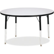 Berries® Round Activity Table - 42" Diameter, E-height - Freckled Gray/Black/Black
