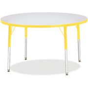 Berries® Round Activity Table - 42" Diameter, E-height - Freckled Gray/Yellow/Gray