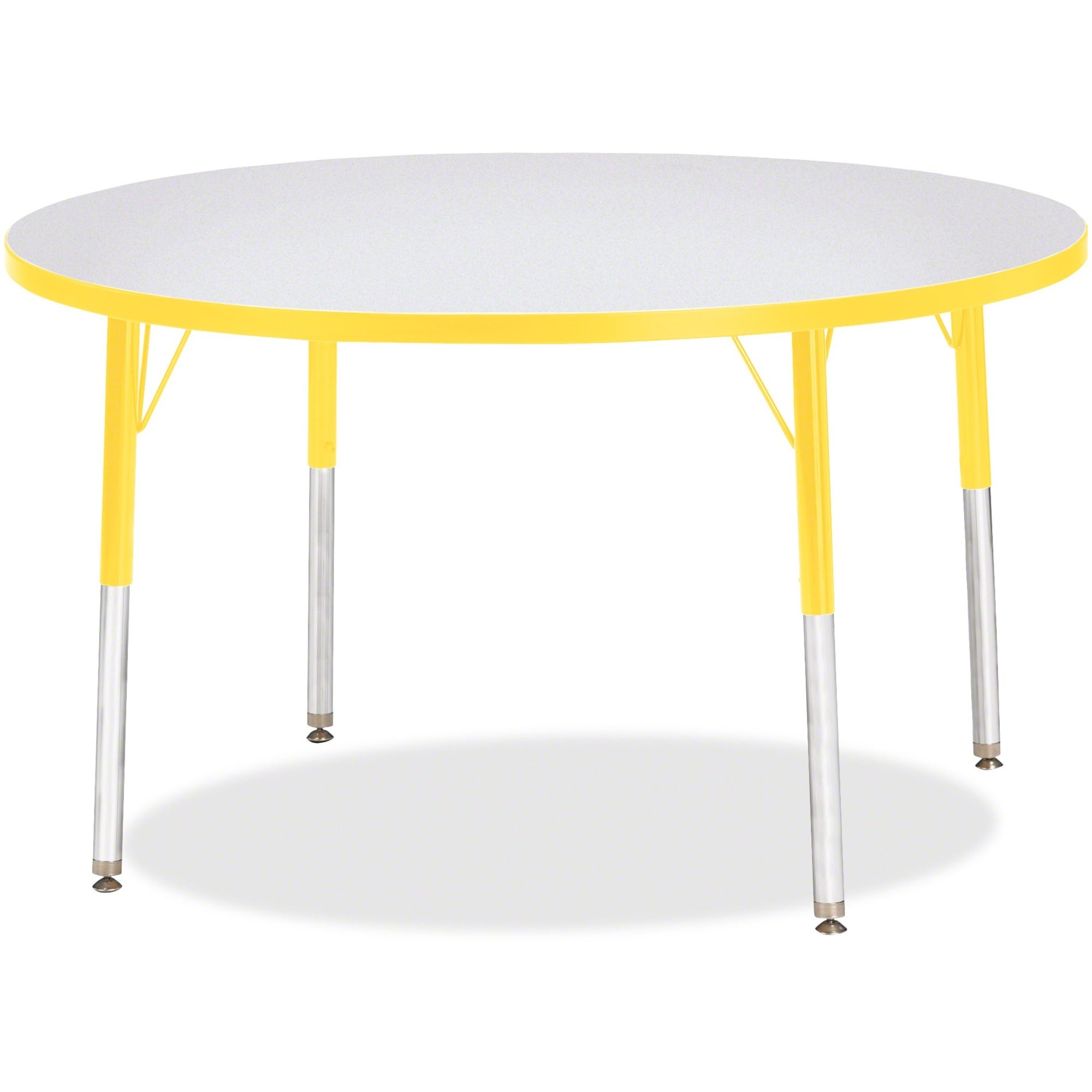 Berries® Round Activity Table - 42" Diameter, E-height - Freckled Gray/Yellow/Gray
