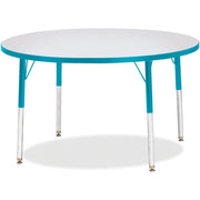 Berries® Round Activity Table - 42" Diameter, E-height - Freckled Gray/Teal/Gray