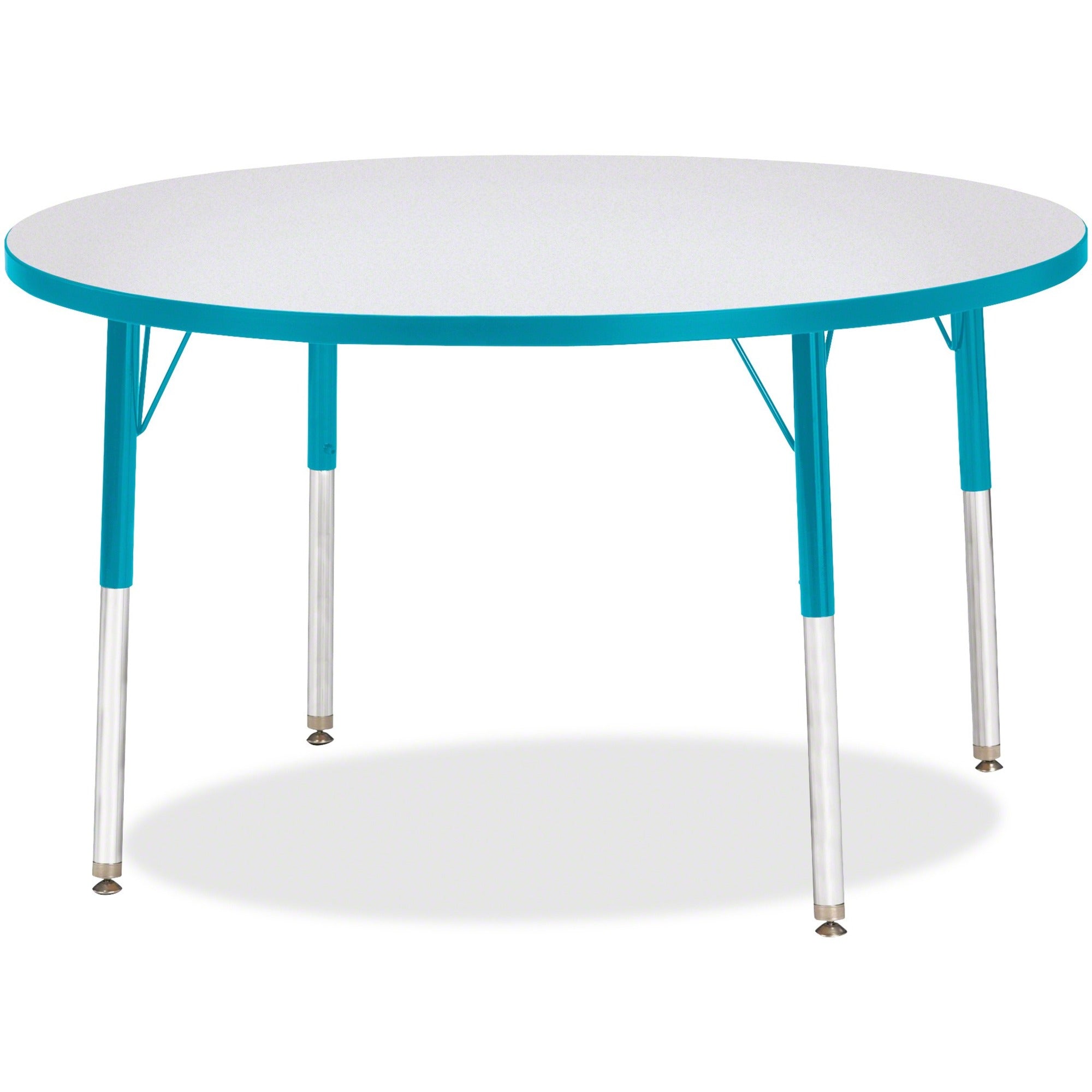 Berries® Round Activity Table - 42" Diameter, E-height - Freckled Gray/Teal/Gray