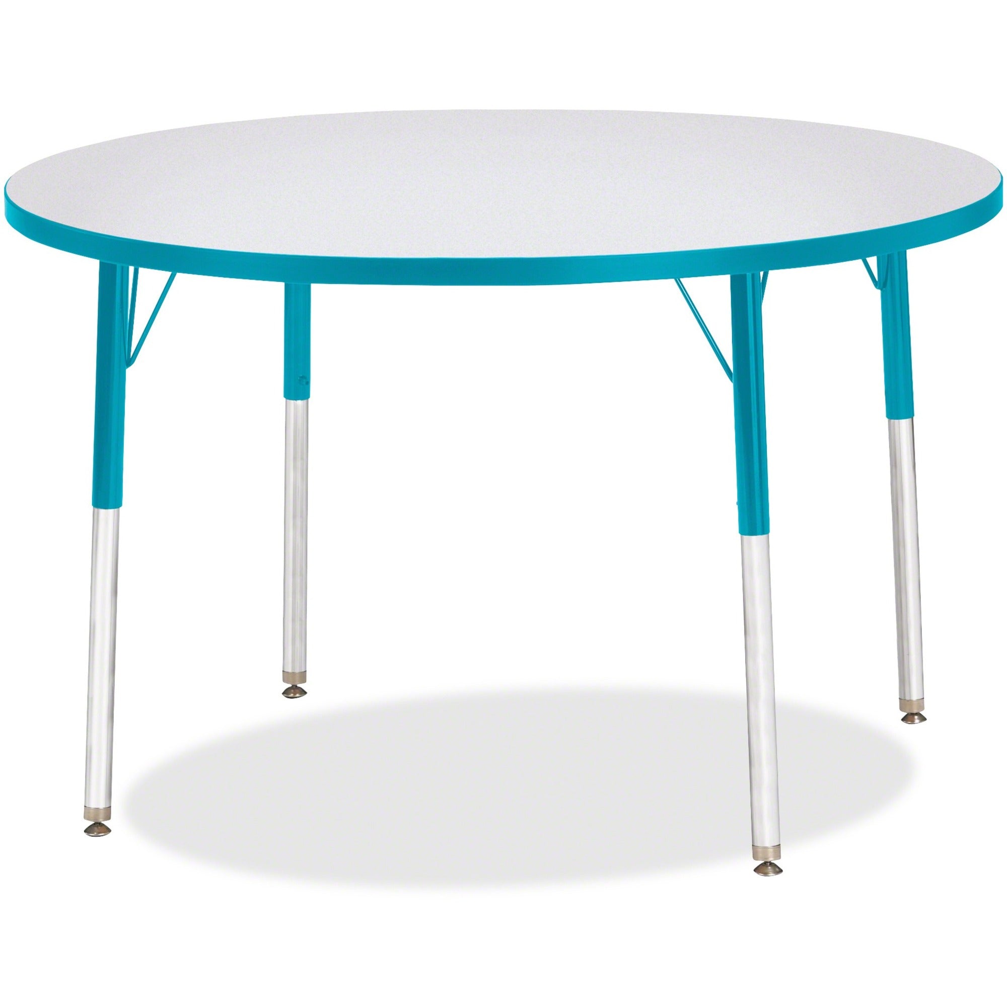 Berries® Round Activity Table - 42" Diameter, A-height - Freckled Gray/Teal/Gray
