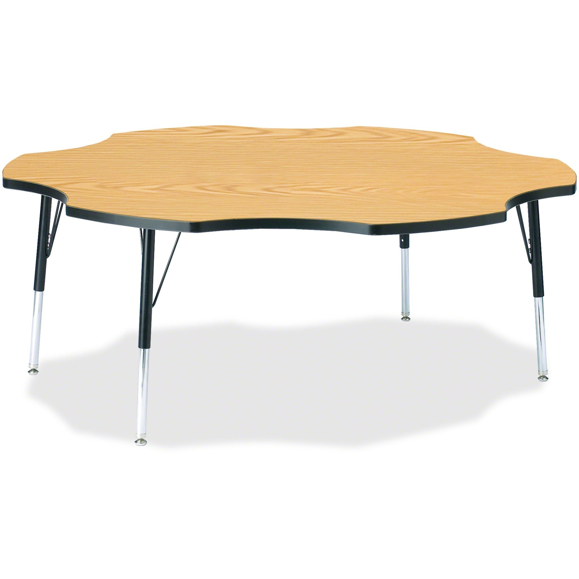 Berries® Six Leaf Activity Table - 60", E-height - Oak/Black/Black
