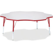 Berries® Six Leaf Activity Table - 60", E-height - Freckled Gray/Red/Gray