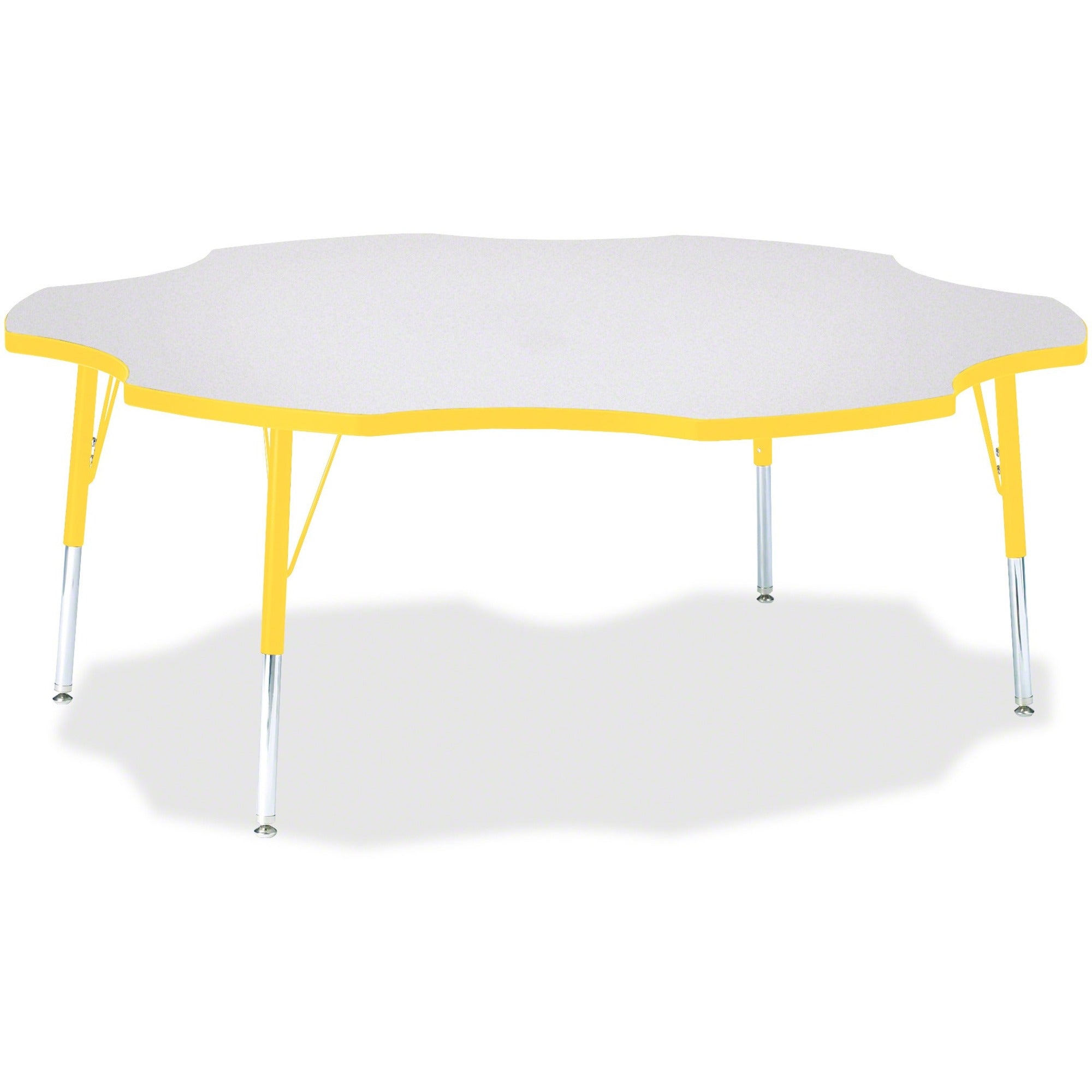 Berries® Six Leaf Activity Table - 60", E-height - Freckled Gray/Yellow/Gray