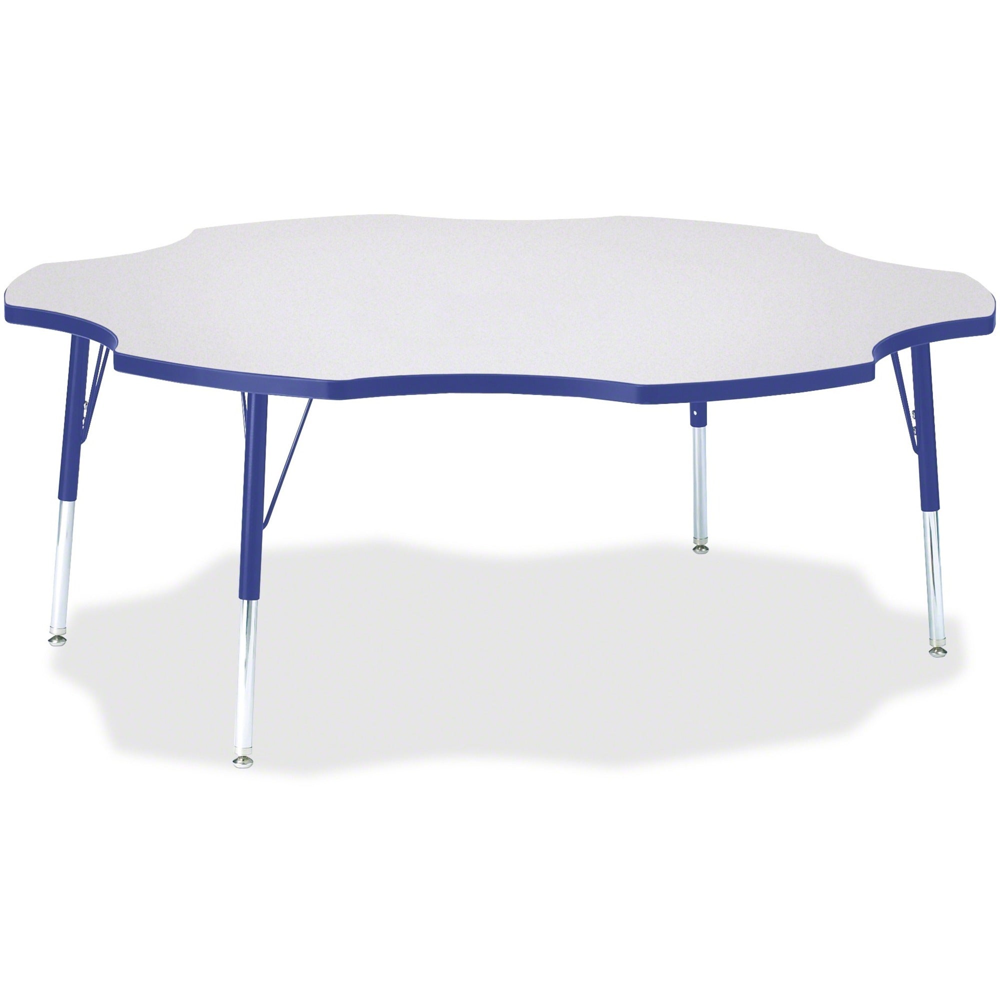 Berries® Six Leaf Activity Table - 60", E-height - Freckled Gray/Blue/Gray