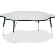 Berries® Six Leaf Activity Table - 60", A-height - Freckled Gray/Black/Black