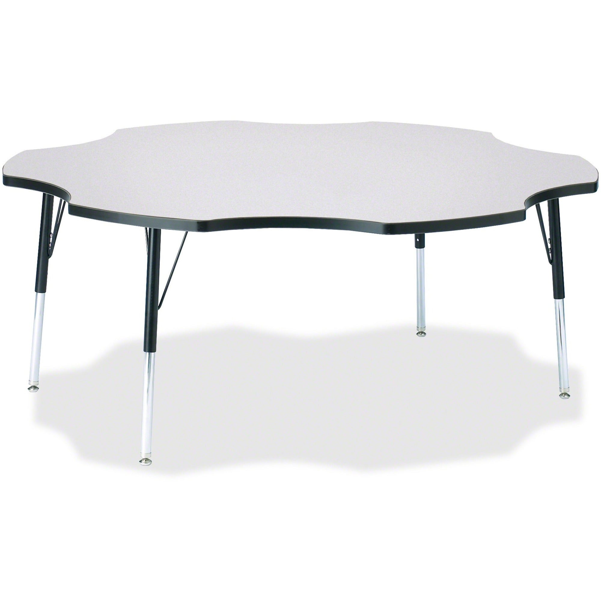Berries® Six Leaf Activity Table - 60", A-height - Freckled Gray/Black/Black