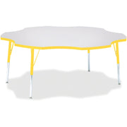 Berries® Six Leaf Activity Table - 60", A-height - Freckled Gray/Yellow/Gray