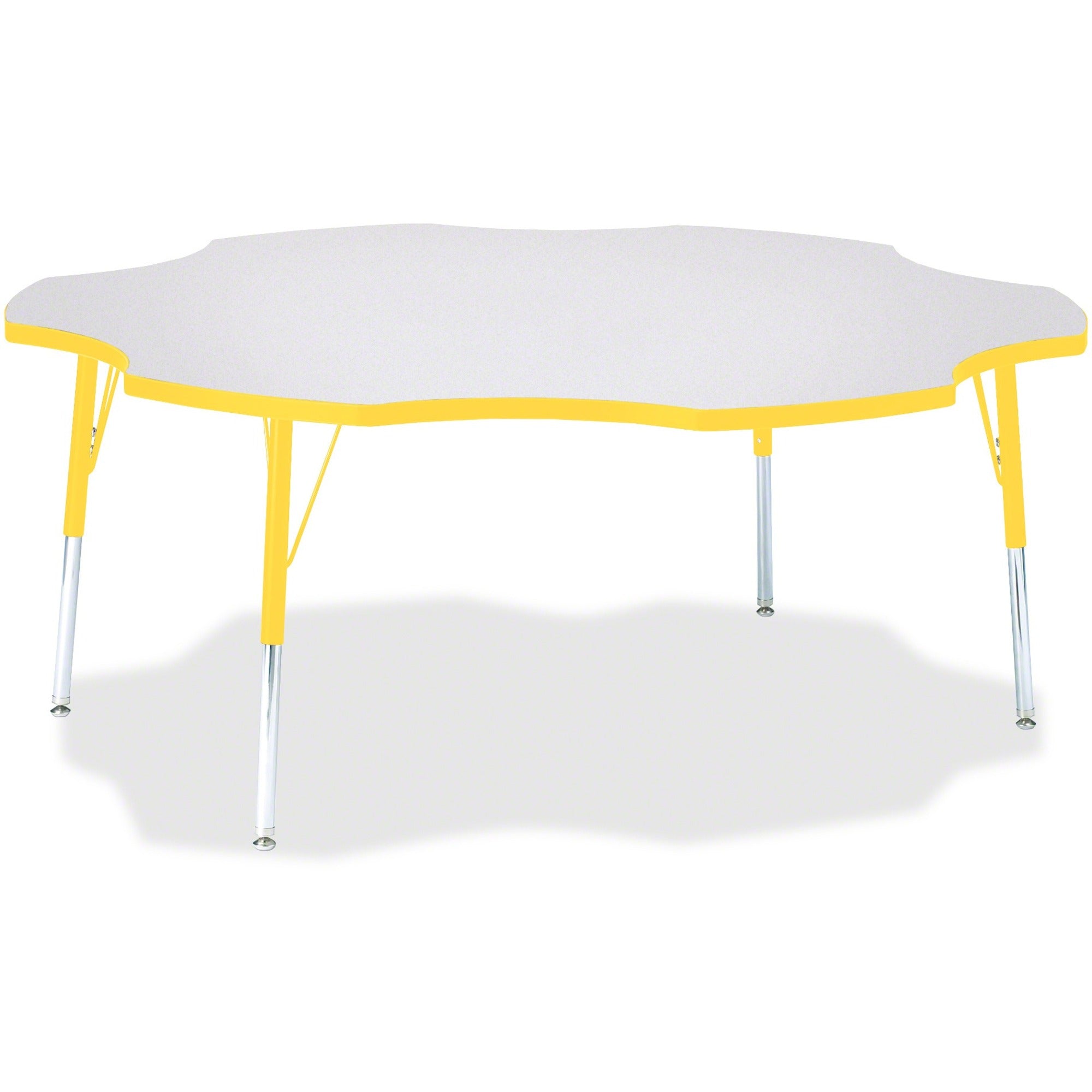 Berries® Six Leaf Activity Table - 60", A-height - Freckled Gray/Yellow/Gray