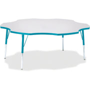 Berries® Six Leaf Activity Table - 60", A-height - Freckled Gray/Teal/Gray