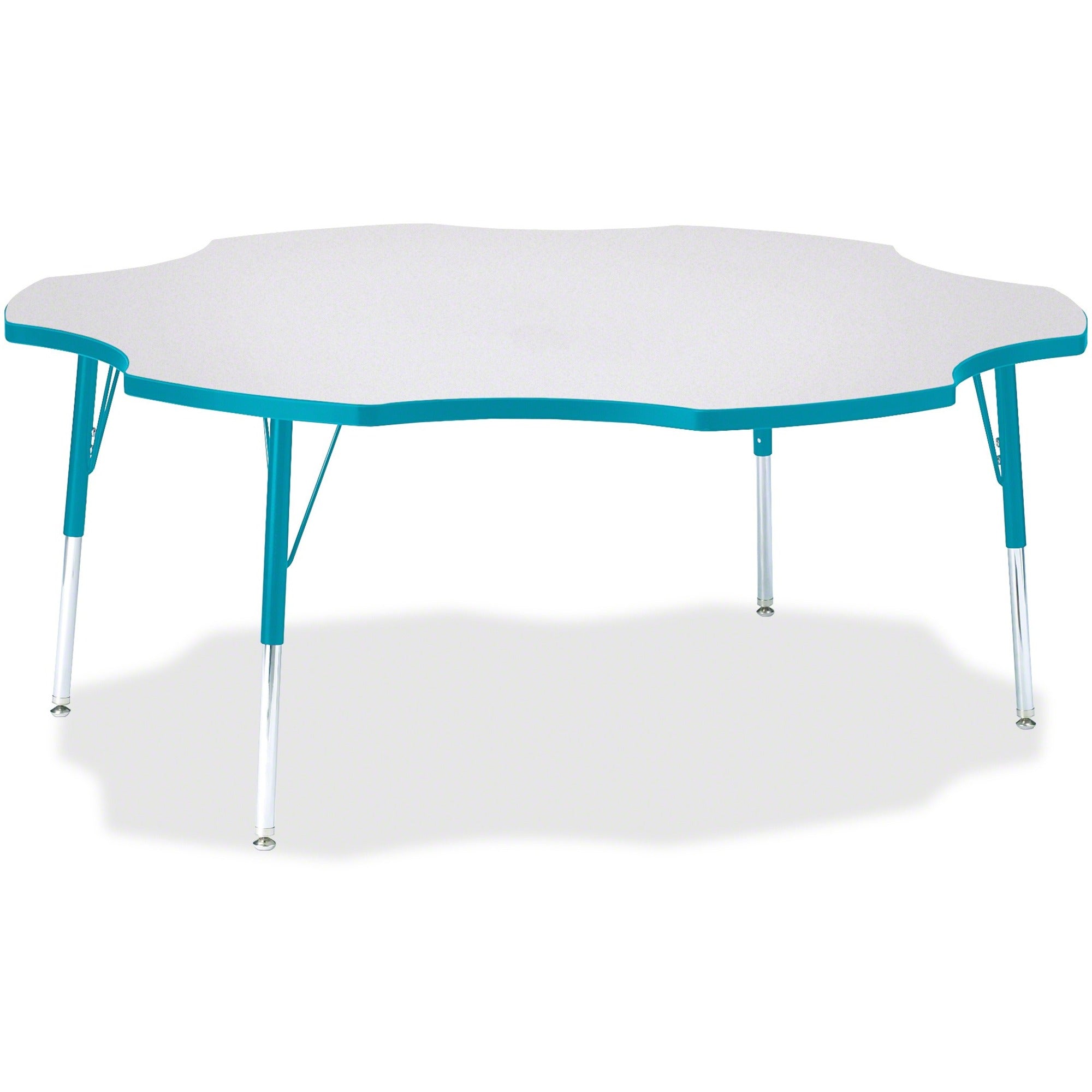 Berries® Six Leaf Activity Table - 60", A-height - Freckled Gray/Teal/Gray