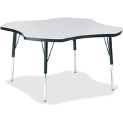 Berries® Four Leaf Activity Table, E-height - Freckled Gray/Black/Black