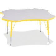 Berries® Four Leaf Activity Table, E-height - Freckled Gray/Yellow/Gray