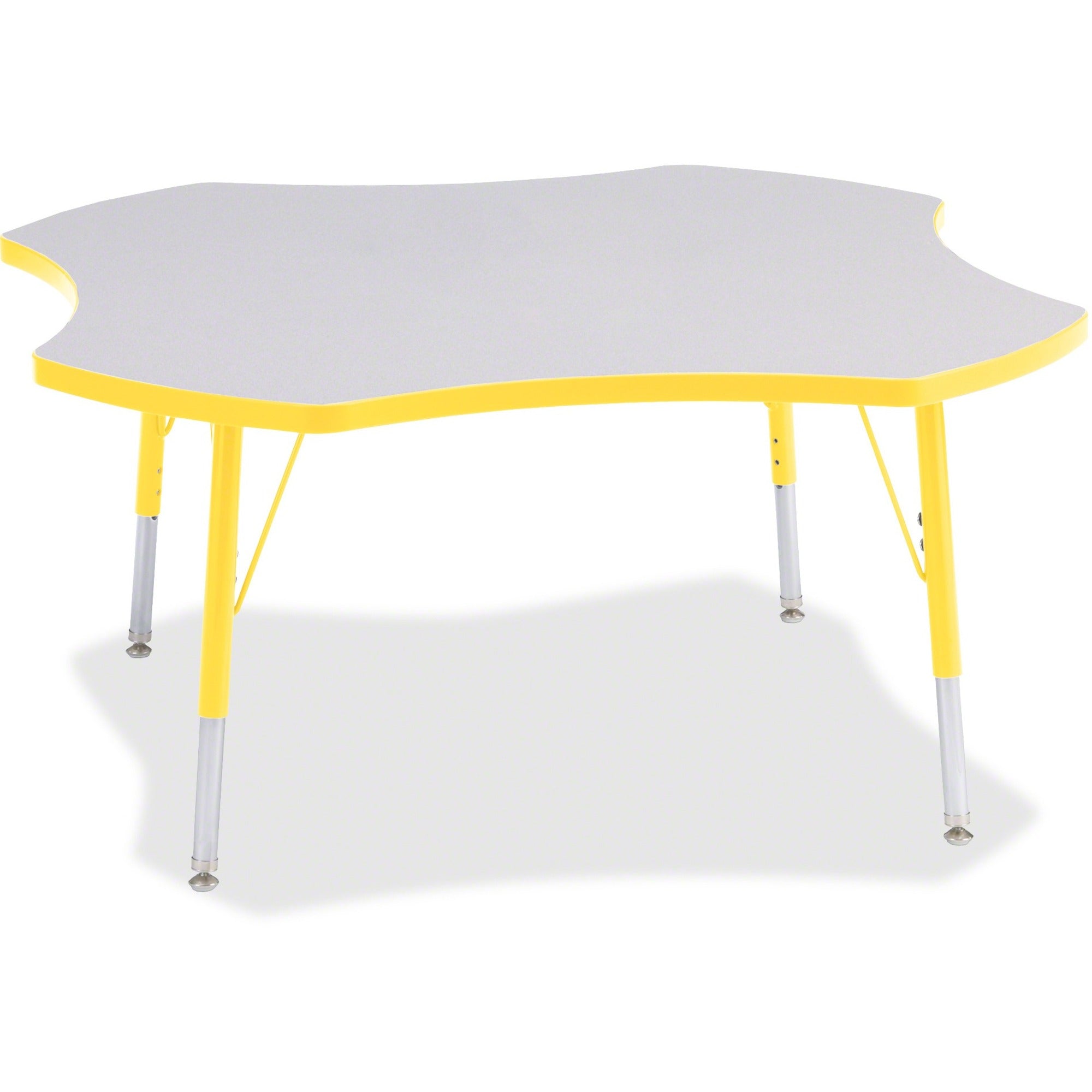 Berries® Four Leaf Activity Table, E-height - Freckled Gray/Yellow/Gray