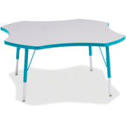 Berries® Four Leaf Activity Table, E-height - Freckled Gray/Teal/Gray