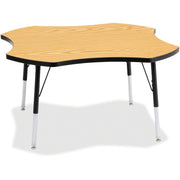 Berries® Four Leaf Activity Table, A-height - Oak/Black/Black