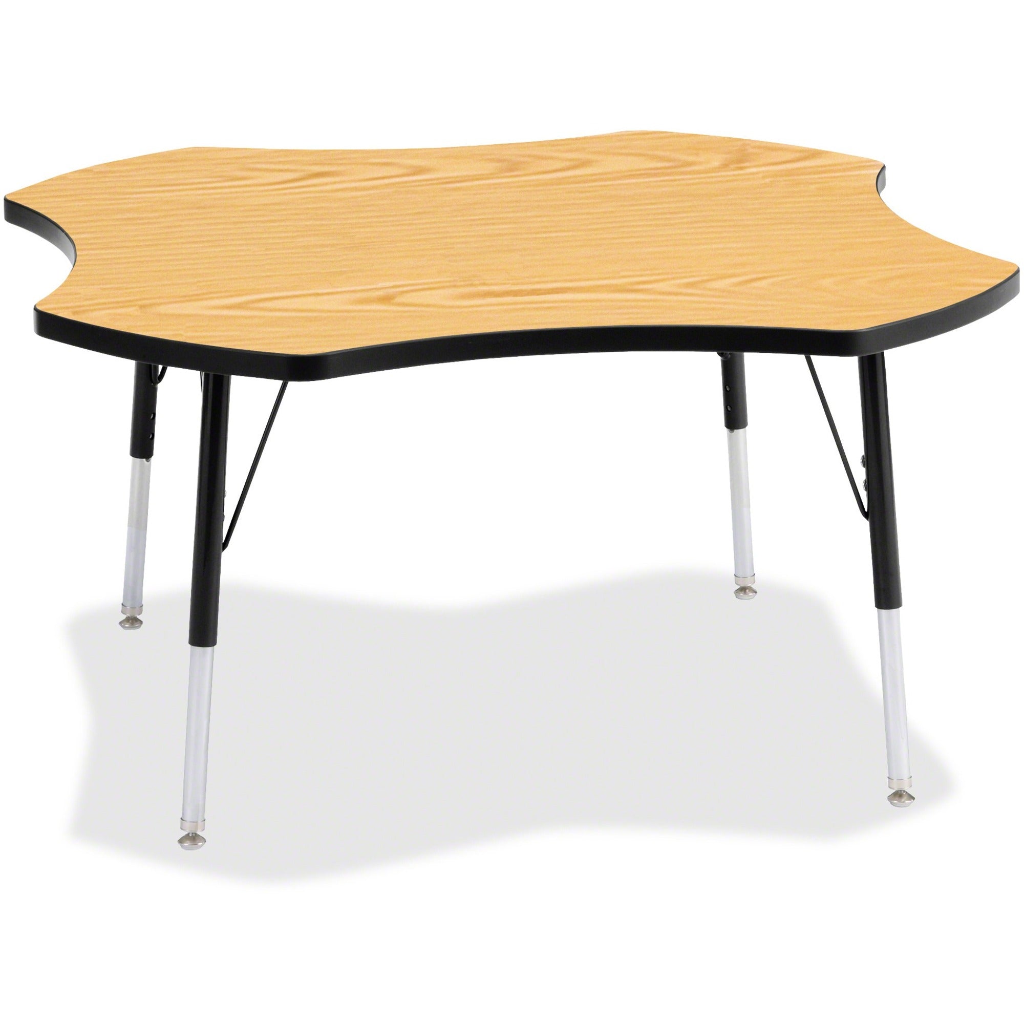 Berries® Four Leaf Activity Table, A-height - Oak/Black/Black