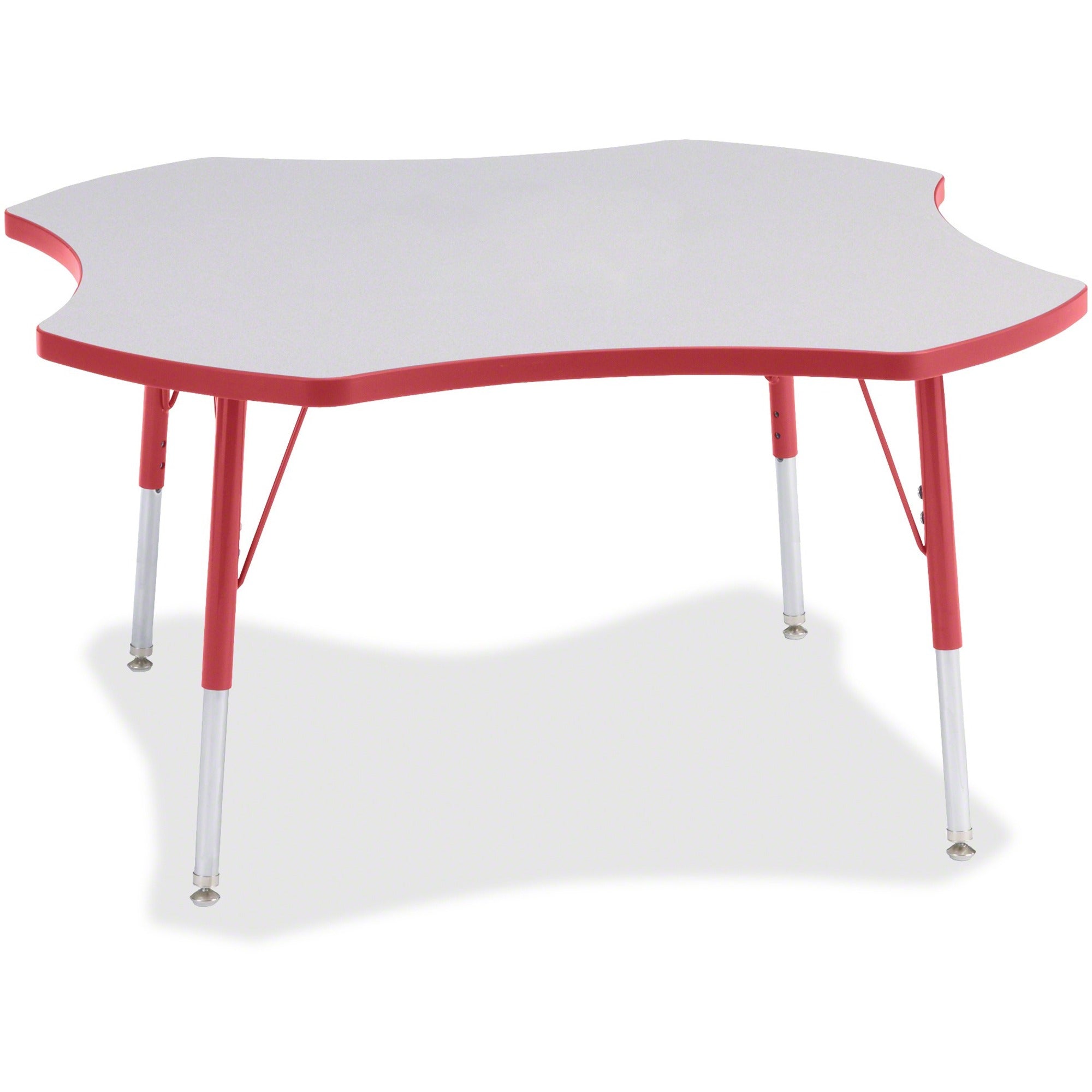 Berries® Four Leaf Activity Table, A-height - Freckled Gray/Red/Gray