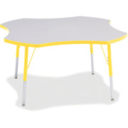 Berries® Four Leaf Activity Table, A-height - Freckled Gray/Yellow/Gray