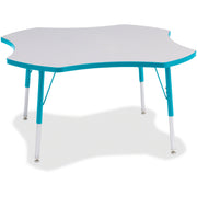 Berries® Four Leaf Activity Table, A-height - Freckled Gray/Teal/Gray