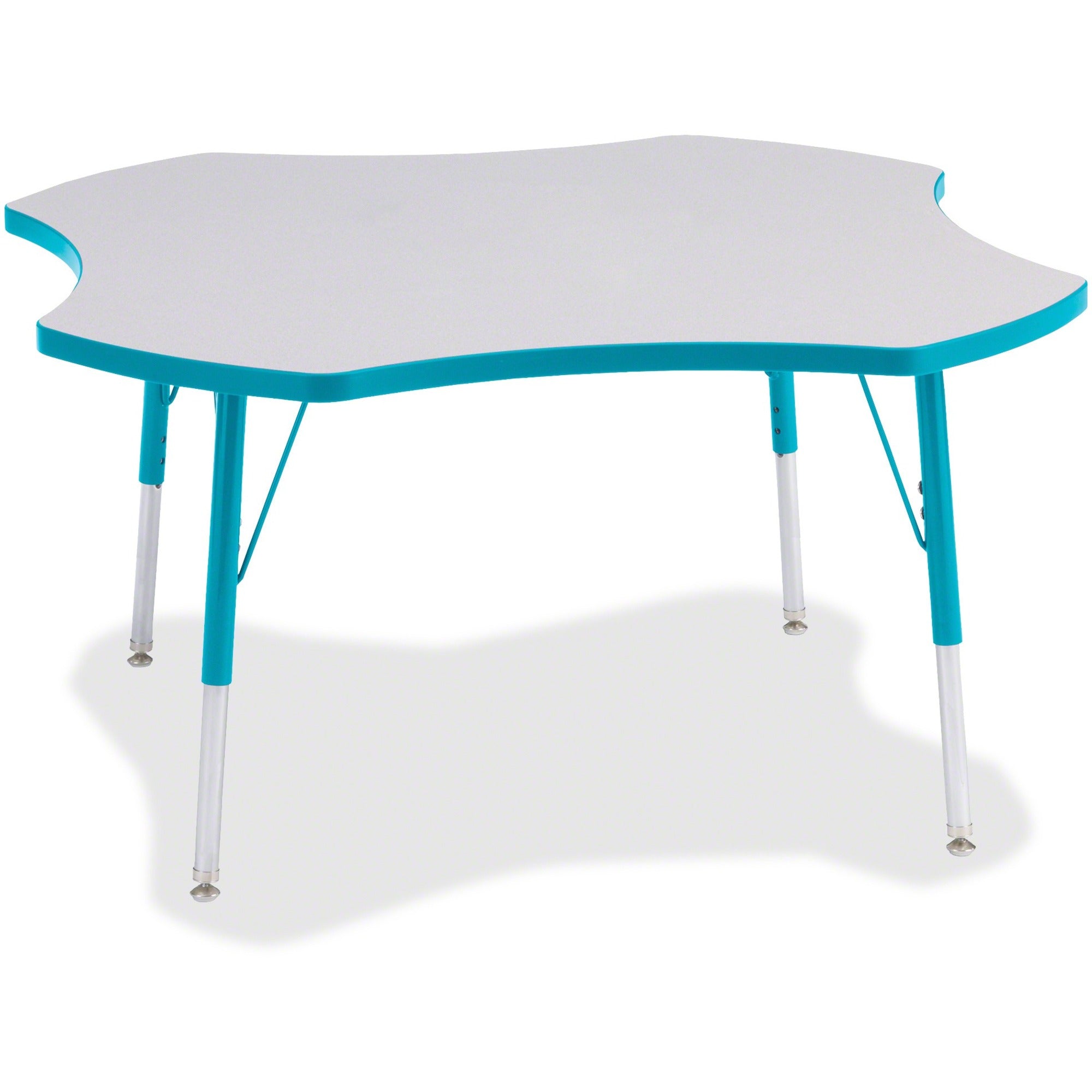 Berries® Four Leaf Activity Table, A-height - Freckled Gray/Teal/Gray
