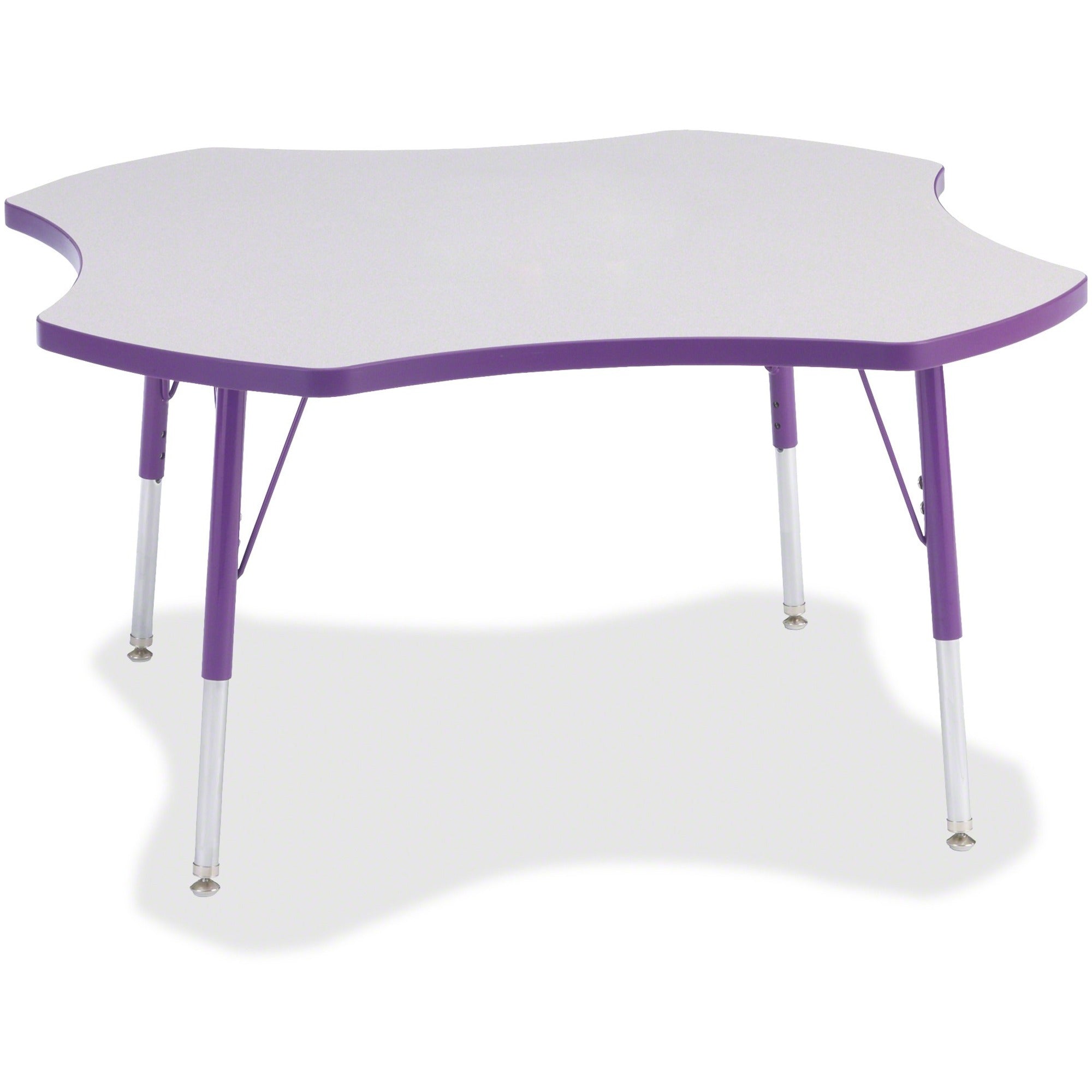 Berries® Four Leaf Activity Table, A-height - Freckled Gray/Purple/Gray