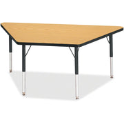 Berries® Trapezoid Activity Tables - 30" X 60", E-height - Oak/Black/Black